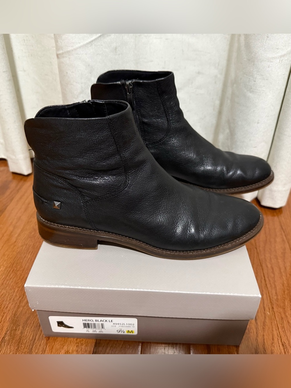 Franco Sarto Women’s Black Leather Ankle Booties